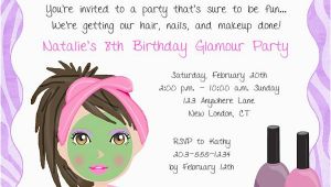 Birthday Invitation Write Up Girls Spa Party Invitation Wording Party Invitations