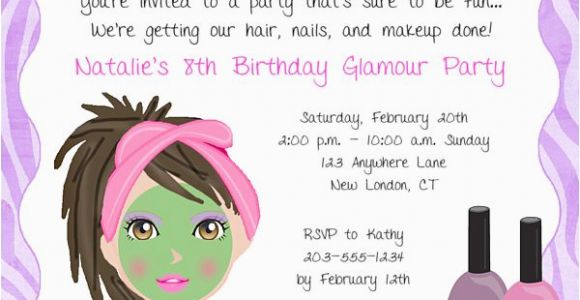 Birthday Invitation Write Up Girls Spa Party Invitation Wording Party Invitations