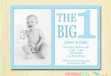 Birthday Invitations for 1 Year Old Boy the Big One First Birthday Baby Boy Invitation Custom Photo