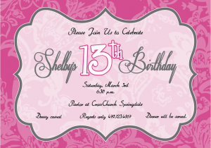 Birthday Invitations for 13 Year Old Boy Printable Birthday Party Invitations for 13 Year Old