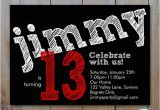 Birthday Invitations for 13 Year Old Boy Teen Boy 39 S Birthday Invitation Red Chalk Lettering