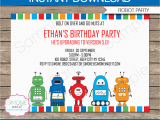 Birthday Invitations Free Templates Robot Party Invitations Template Birthday Party
