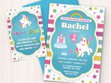 Birthday Invitations to Print at Home Printable Unicorn Birthday Invitations Free Thank You