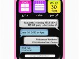 Birthday Invitations Via Text Message Text Message Sweet 16 Party Invitations 5 Quot X 7 Quot Invitation