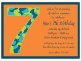 Birthday Invite Wording for 7 Year Old Birthday Boy Camo 7th Birthday Invitations Paperstyle