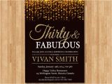 Black and Gold 30th Birthday Invitations 30th Birthday Invitation for Women Thirty and Fabulous