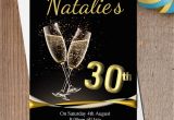 Black and Gold Birthday Invitations Free 10 Personalised Black Gold Champagne Birthday Party