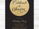 Black and Gold Birthday Invitations Free Black Gold Christmas Party Invitation Black Gold Glitter