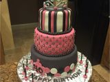 Black and Silver 40th Birthday Decorations 40th Birthday Party Cake Birthday Cake with Pink Black