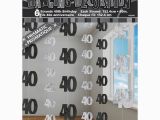 Black and Silver 40th Birthday Decorations Black Silver Glitz 40th Birthday Hanging Decorations 6pk