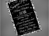 Black and Silver Birthday Invitations 30th Birthday Invitation 30th Black and Silver Invitation