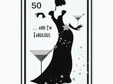 Black and White 50th Birthday Decorations 50th Birthday Party Diva Art Deco Black White Card