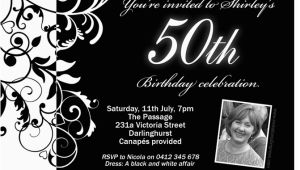 Black and White 50th Birthday Invitations Free Black and White Birthday Invitations Design Free