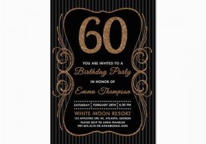 Black and White 60th Birthday Invitations 60th Birthday Invitations Black Gold Glitter 60 Bday