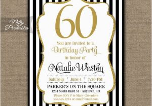 Black and White 60th Birthday Invitations 60th Birthday Invitations Black Gold Glitter 60 Bday