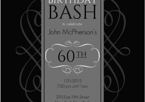 Black and White 60th Birthday Invitations Black and Grey formal soiree 60th Birthday Invite 60th