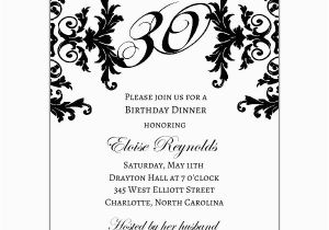 Black and White 60th Birthday Invitations Black and White Decorative Framed 30th Birthday