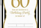 Black and White 60th Birthday Invitations Free Printable 60th Birthday Invitations Free Invitation