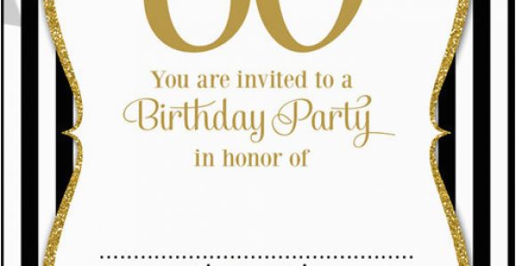 Black and White 60th Birthday Invitations Free Printable 60th Birthday Invitations Free Invitation