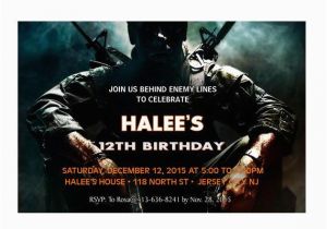 Black Ops Birthday Invitations Call Of Duty Black Ops Personalized Birthday Party Invitations