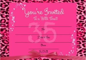 Blank Birthday Invitations to Print Items Similar to Printable Girl 39 S Blank Hot Pink Cheetah