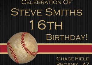 Boys 16th Birthday Invitations Baseball Sixteenth Digital Birthday Invitation by