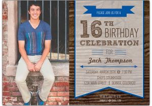 Boys 16th Birthday Invitations Woodsy Banner Boys 16th Birthday Invitations Paperstyle
