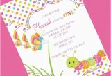 Butterfly themed Birthday Invitations Cute Bugs Caterpillar butterflies Birthday Cake and Cookies