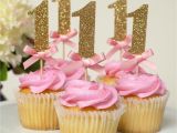 Cake toppers 1st Birthday Girl 12 First Birthday Pink Gold Cupcake toppers 1st