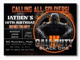 Call Of Duty Birthday Party Invitations Black Ops Birthday Invitations Invitation Librarry