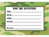 Camo Birthday Card Template Camouflage Birthday Invitations Printable Free Download