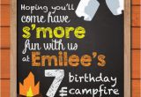 Campfire Birthday Party Invitations Campfire Birthday Party Invitation Kids Camping Cookout