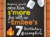 Campfire Birthday Party Invitations Campfire Birthday Party Invitation Kids Camping Cookout