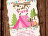 Camping Birthday Invites Backyard Camping Party Invitation for A Girl Summer