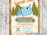 Camping Birthday Invites Boys Camping Party Invitation Barn Wood Personalized