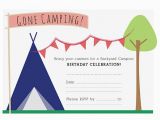 Camping Birthday Invites Camping Birthday Party Invitation