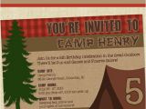 Camping Birthday Invites Camping Party Invitation Camping Birthday Invitation