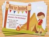 Camping Invites for Birthdays Camping Birthday Party Invitation Fully Customizable
