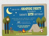Camping Invites for Birthdays Camping Party Invitation Birthday Summer Woodland Animals