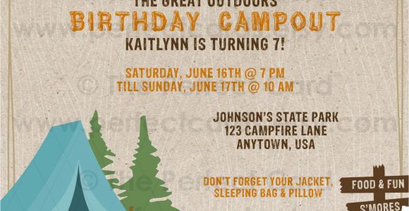 Campout Birthday Invitations Campout Camping Birthday Invitation