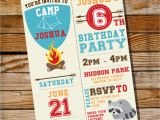Campout Birthday Party Invitations Camping Party Invitation for A Boy Birthday Party Instantly
