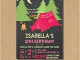Campout Birthday Party Invitations Camping Printable Birthday Invite Glamping Invitation