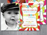 Carnival 1st Birthday Invitations Circus Birthday Invitation First Birthday Party by