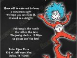 Cat In the Hat First Birthday Invitations Novel Concept Designs Thing 1 and Thing 2 Cat In the