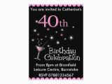 Cheap 40th Birthday Invitations 40th Birthday Party Invitation Cocktail Glass Zazzle