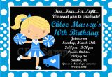 Cheerleading Birthday Invitations Cheerleader Birthday Invitation Cheer Party Invitations