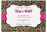 Cheetah Print Birthday Invitation Templates Leopard Print with Pink Trim Personalised Birthday Party