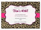 Cheetah Print Birthday Invitation Templates Leopard Print with Pink Trim Personalised Birthday Party