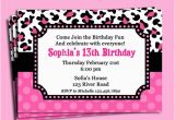 Cheetah Print Birthday Invitation Templates Pink Cheetah Print Polka Dot Invitation Printable or Printed