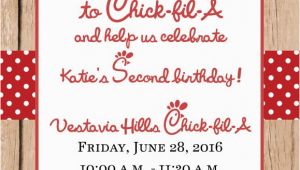 Chick Fil A Birthday Card 4101 Chick Fil A Party Invitation Poppyseed Paper